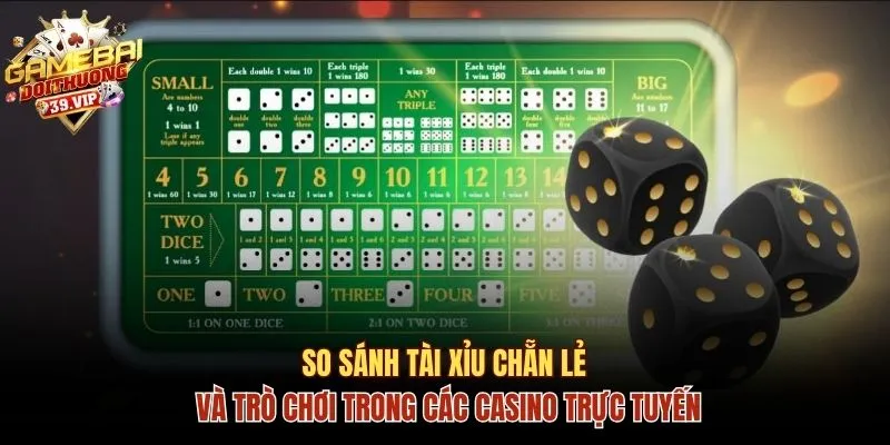 Học Luật Chơi Tài Xỉu Chẵn Lẻ Chuẩn Chỉnh Như Chuyên Gia 3 So sánh sản phẩm và trò chơi trong các Casino trực tuyến